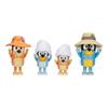 Bluey Figures 4-Pack Family Vacation 6.3cm Poseable Figures of Bluey, Bingo, Bandit, and Chili
