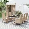 VidaXL Garden Dining Set and Cushions 7 Pcs Beige Poly Rattan, Dining Set 3157578