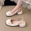 Fashion 2025 New Fashion Bow Design Baotou Women's Sandals Open Toe Low Heels Sandals Summer Ankle Strap Party Shoes Women