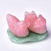 1 набор из розового кварца, мандаринка, натуральный кристалл, резной камень, символизирующий любовника, лист лотоса, декоративные украшения для домашнего декора