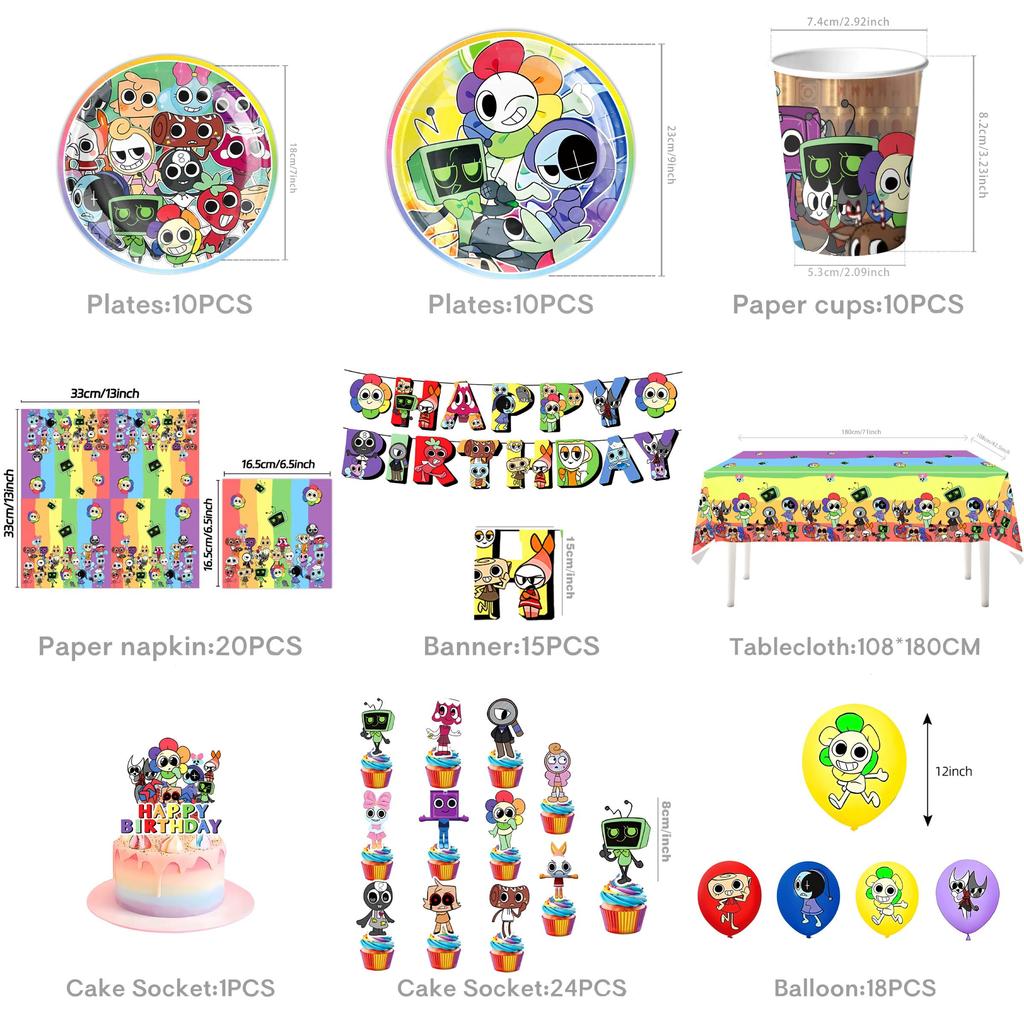 Набор декора для тематической вечеринки «Мир денди» с бумажными тарелками, стаканчиками и баннером для дня рождения детей