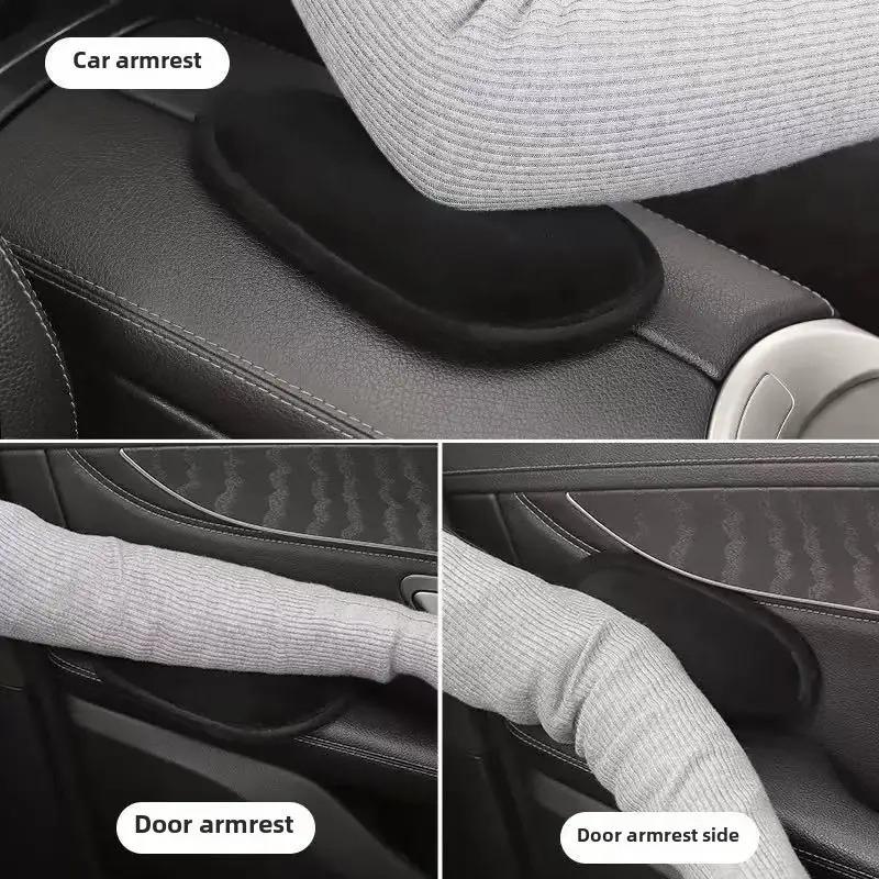Universal Car Armrest Knee Cushion, Soft Leather Leg Rest Pad for Center Console & Door Elbow Support