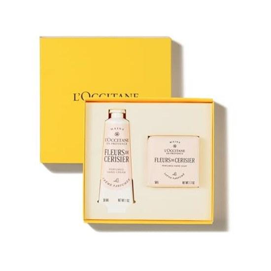 LOCCITANE Цветущая вишня Сакура Вишневый цвет Подарочный набор Merci Крем для рук Мыло Маленький Подарок на День Рождения Женщины Мужчины Популярный Подарок на прощание