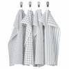 IKEA RINNIG: Kitchen Towels, 45x60 Cm, Set of 4, White/Dark Gray (804.763.48)