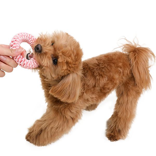 Игрушка-мулине Fluffy Puppy O-Ring M, персиковый (розовый), 1 кусок