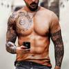 Men's Short Sleeve Muscle 3d T-shirt Abdominal Muscle Casual Pullover Short Sleeve Top