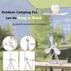 Camping Ceiling Fan 7200mah Min Wireless Camping Tent Fan Portable  Rechargeable Camping Desk Fan With Remote Control LED Light