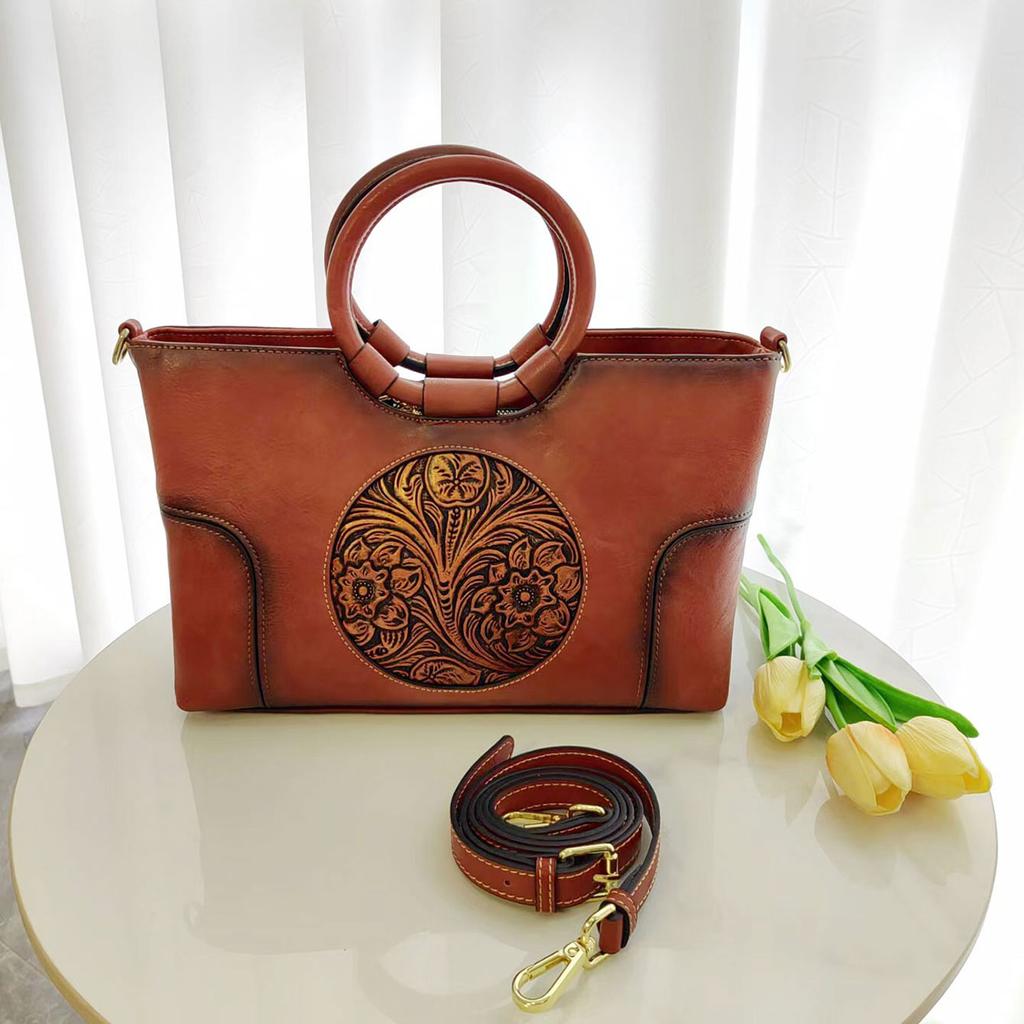 Shoulder Bags for Women Luxury Handbags Designer Retro Handmade Embossed Messenger Purse Bags