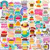 50 Birthday Cake Stickers Birthday Wishes Graffiti Stickers Diyhappy Birthday Stickers