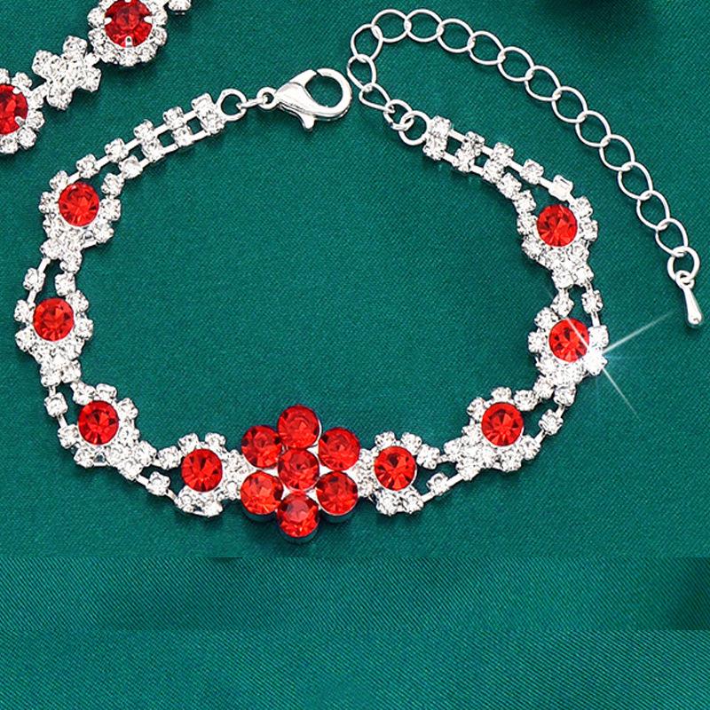 Элегантный комплект украшений из хрустальных драгоценных камней: Ожерелье, серьги, браслет и кольцо в форме капли для женщин