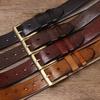 Leather Belt Men's Retro Handmade Laser Engraving Pattern Personality Trendy All-Matching Genuine Cattlehide Leather Surface Belt