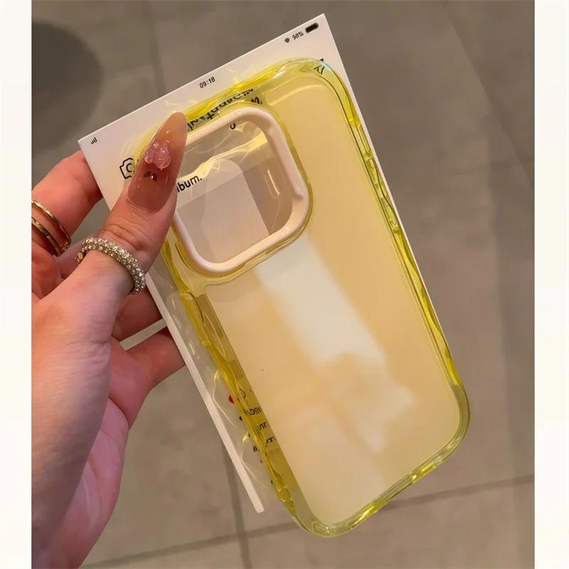 Роскошный противоударный чехол-желе для iPhone 17 Pro 16 15 14 13 12 11 Pro Max Мягкий бампер в контрастных цветах Броня Эстетичная крышка для телефона