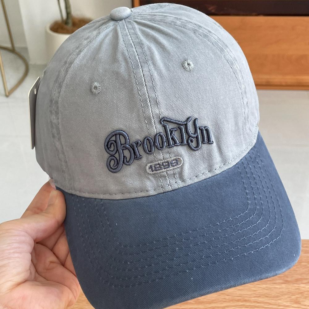 Fashion Hat Korean Versatile Color-Block Face-Enhancing Small Baseball Hat for Women, Colorblock Embroidered Duckbill Cap, Outdoor Sports Sun Hat for