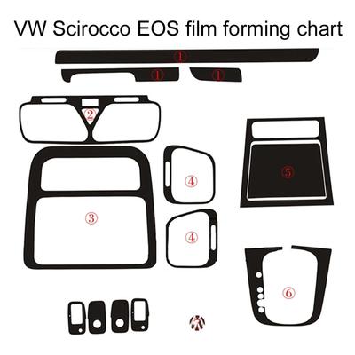 Для Volkswagen VW Scirocco/EOS внутренняя центральная панель управления дверная ручка наклейки из углеродного волокна наклейки стайлинг автомобиля