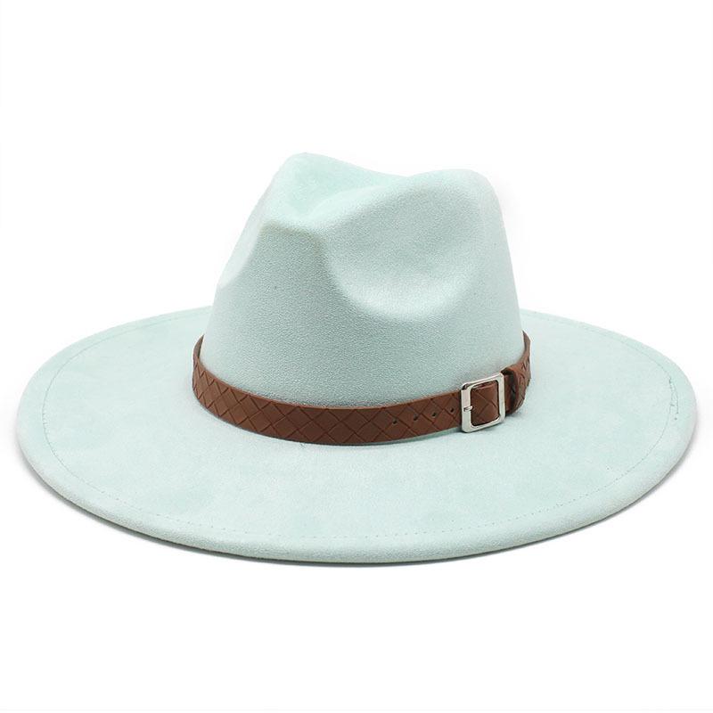 Замшевая шляпа в стиле джаз с большими полями, модная шляпа для леди и джентльмена, вечеринка, банкет, пальто, подходящая шляпа