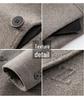 Men's Mid-Length Double-Sided Cashmere Coat with Detachable Down Liner, Casual Wool Suit for Middle-Aged
