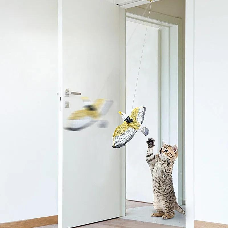 Интерактивные игрушки для кошек «Птица-симулятор», электрические подвесные игрушки «Орел-летающая птица», дразнящие игрушки для кошек, кошачьи палочки, веревки, игрушки для домашних животных