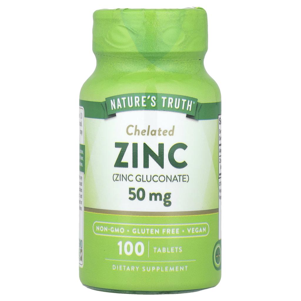 Nature'S Truth, Chelated Zinc, 50Mg, 100 Tablets