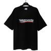 Unisex Oversized Cotton T-Shirt With Bold Letter Print Vintage Washed Loose Fit Casual Tee