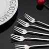 6Pcs Tea Fork Stainless Steel Tableware Set Fruit Fork Dinnerware Cutlery Set Gold Cake Snack Gold Salad Fork Kitchen Utensils