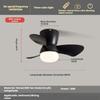 24 Inches Electric Ceiling Fan Light  Nordic Dining Room Ceiling Fan Light Lamp Six-speed Frequency Conversion Chandelier Fan