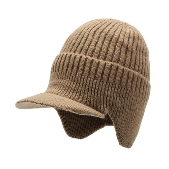 Winter Knitted Hat Solid Color Men Women Thickened Fleece Lining All-weather Hat Cold Weather Outdoor Headwear