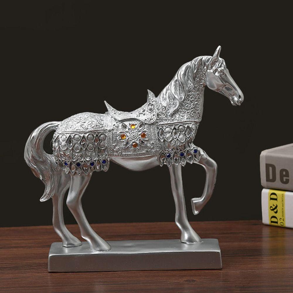 Modern Horse Ornaments Resin Miniatures Figurine Desktop Ornament Horse Statue New Year