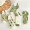 5 пар/лот, забавные милые носки до щиколотки для девочек, новые разноцветные модные женские нижнее белье, летнее спортивное дышащее хлопковое кавайное белье