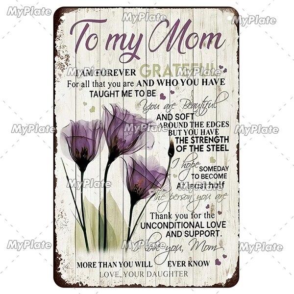 Vintage To My Mom Metal Sign Love Tin Sign Decoration Plaque Home Wall Decor Bar Sign Home Decor Poster Drop Shipping