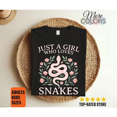 Just A Girl Who Loves Snakes T Shirt Funny Reptile Lover Apparel Vintage Washed Fashion Streetwear Designer Clothes Breathable