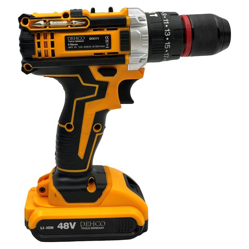 Высокомощная двухшарнирная трехфункциональная металлическая дрель с литиевой батареей, комплект ручной электрической дрели