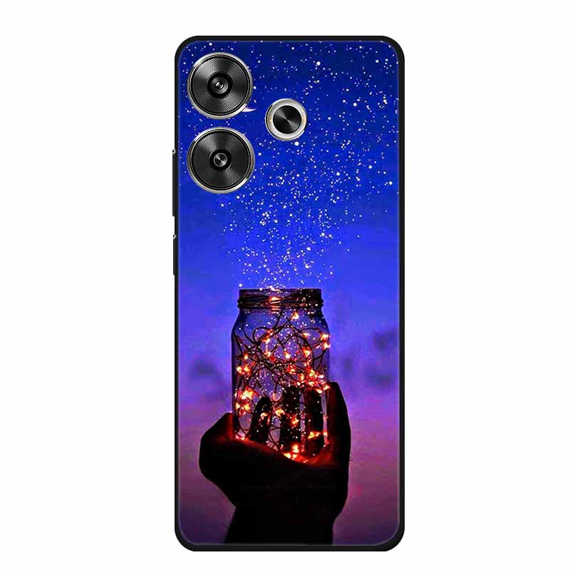 Phone Case For Xiaomi Poco M6 4G Back Cover Case Shockproof Black Silicone Soft Funda For Poco M6 Case PocoM6 M 6 6.79" Coque