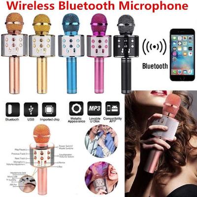 Беспроводной Bluetooth-микрофон Ручной караоке-микрофон Аудио Портативный динамик Запись музыкальных микрофонов Домашняя вечеринка на открытом воздухе Вечеринка