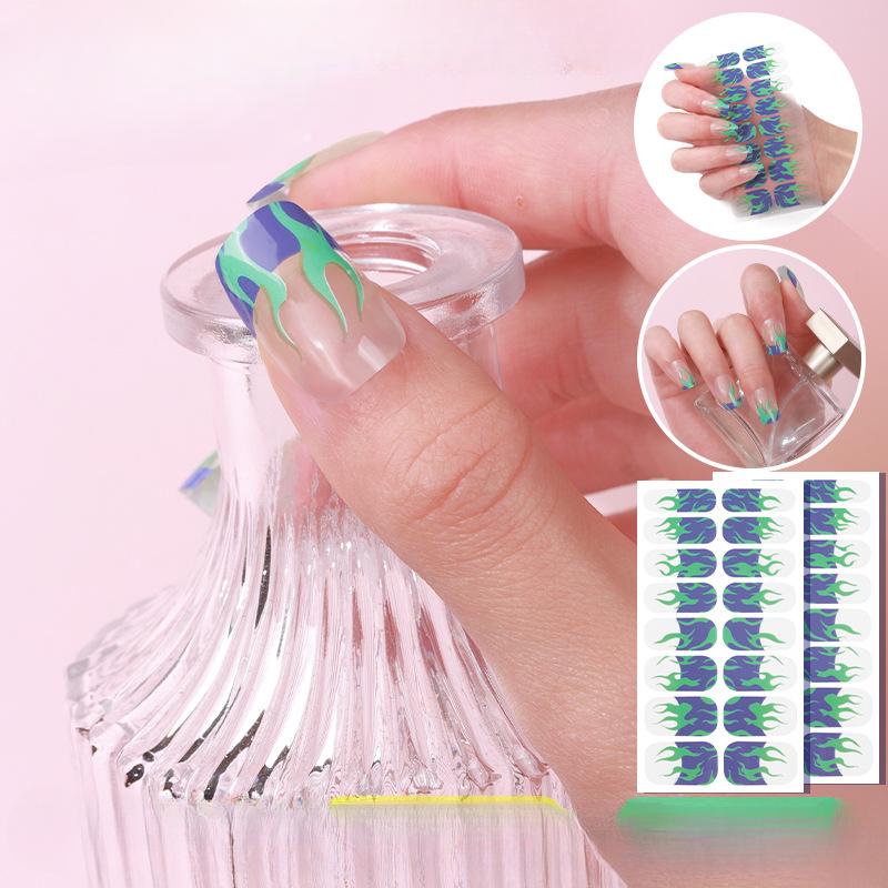French Manicure Stickers Onion Pink Flame Simple Nail Stickers Manicure Stickers
