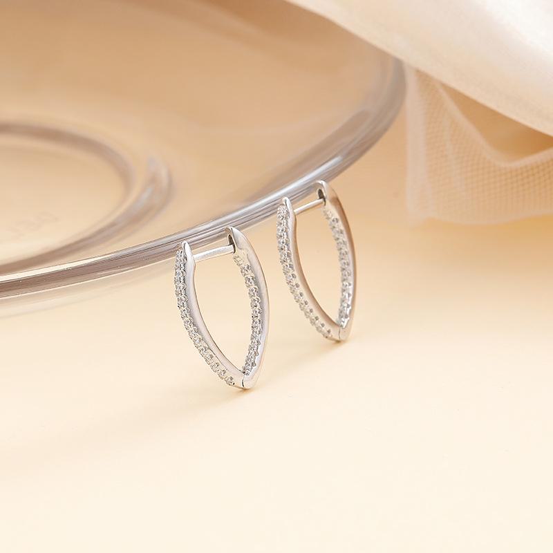 Серьги Banyan Tree S925 Silver Geometric Zircon V-образной формы для женщин