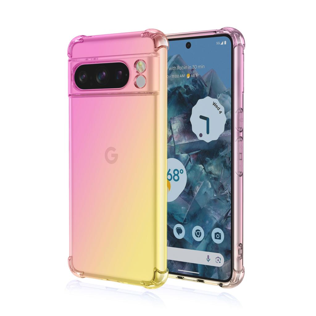 Clear Cute Gradient Phone Case Slim Anti Scratch Flexible TPU Cover Shockproof Protective Case for Google Pixel 4 XL 4a 5a 5G 6 Pro 7 8 9