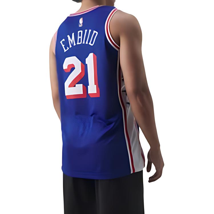 Nike Баскетбольная майка Сезон 23/24, Филадельфия 76ers, Джоэл Эмбиид Размер 21 Мужская Темно-синий DX8620-401