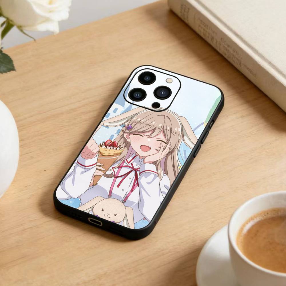 Чехол для телефона Аниме Watanare Для iPhone 17, 16, 15, 14, 13, 12 Plus, Max Мягкий Силиконовый Черный Чехол