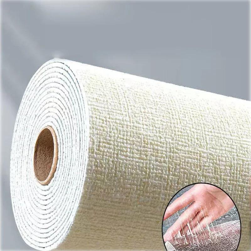 Linen 3D Foam Self-adhesive PVC Thickened Waterproof Background Wall Renovation Wallpaper Wall Stickers for Bedroom Living Room