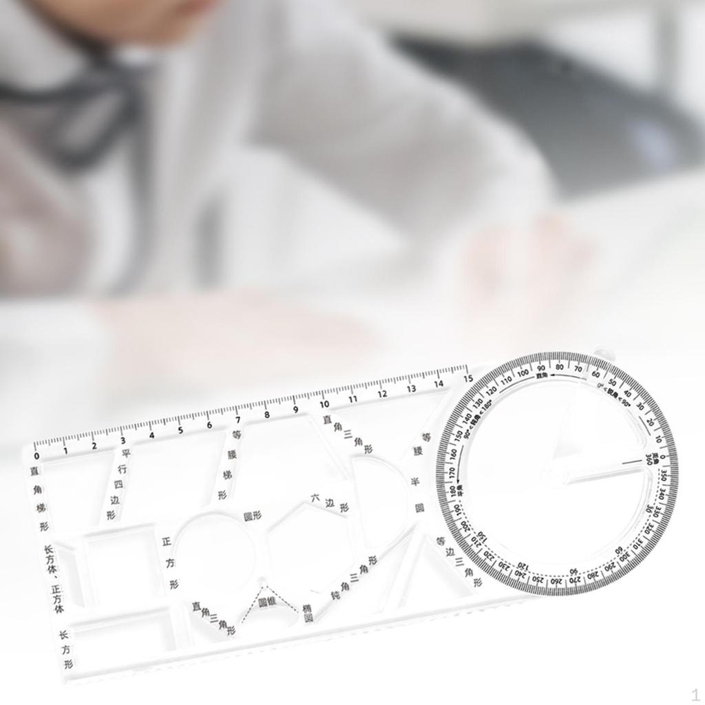 Geometric Ruler Drawing Template Measuring Plastic Draft Rulers for School