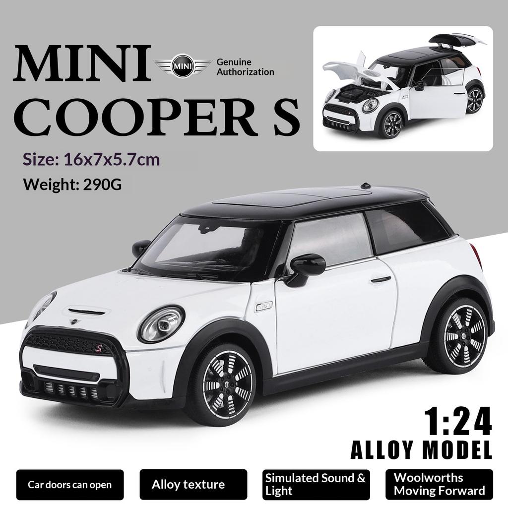 Металлическая литая модель автомобиля MINI COOPER в масштабе 1/24 с инерционным механизмом (оттягивается назад и едет вперед) Хэллоуинский подарок