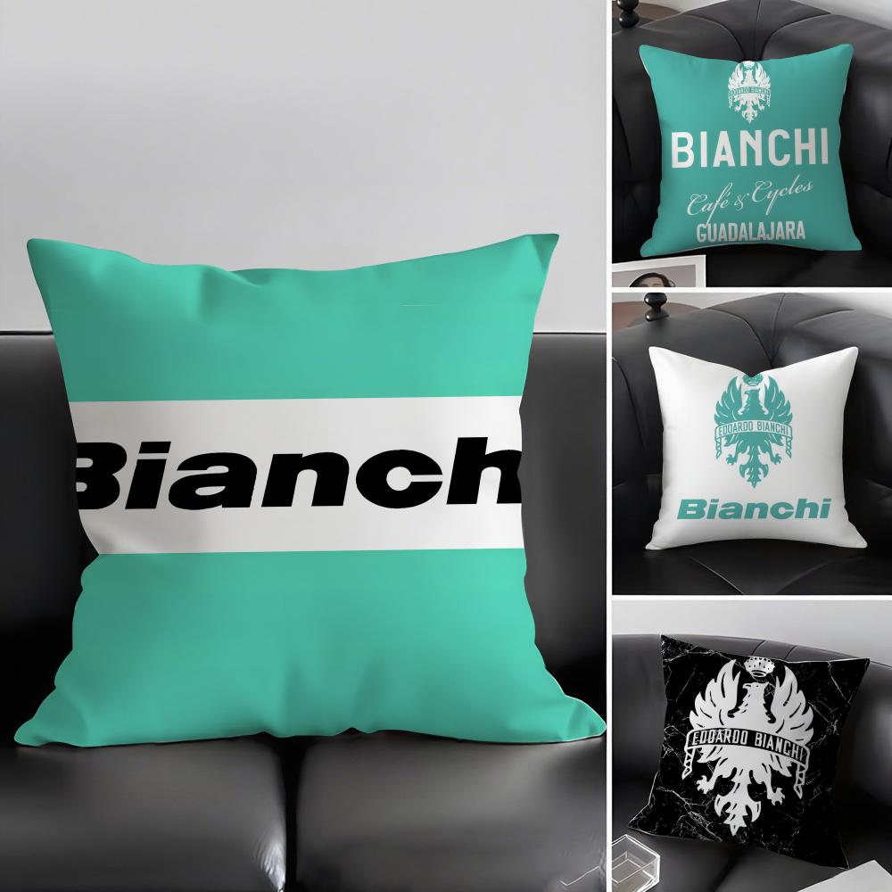 Luxury BBianchi Logo Cushion Cover Elegant Comfort Pillowcase Sofa Bed Doublesided Printed Invisible Zipper Home Decor