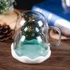 IMVE Double-Layer Insulated Christmas Glass Coffee Cup with Lid