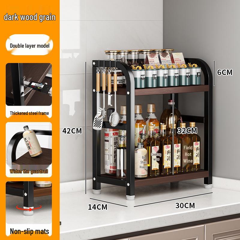 Compact Kitchen Countertop Spice and Condiment Rack