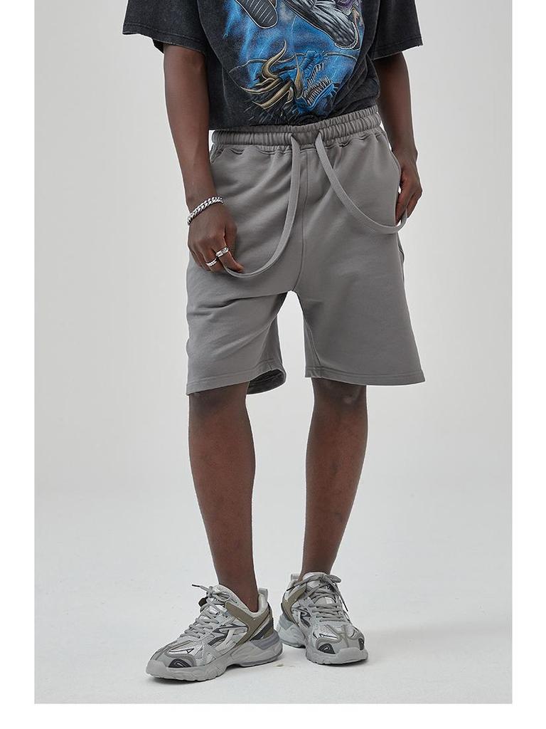 ARTIE Men's 380G Double Strand Cotton Terry Casual Sports Shorts - Trendy Loose Fit with Drawstring