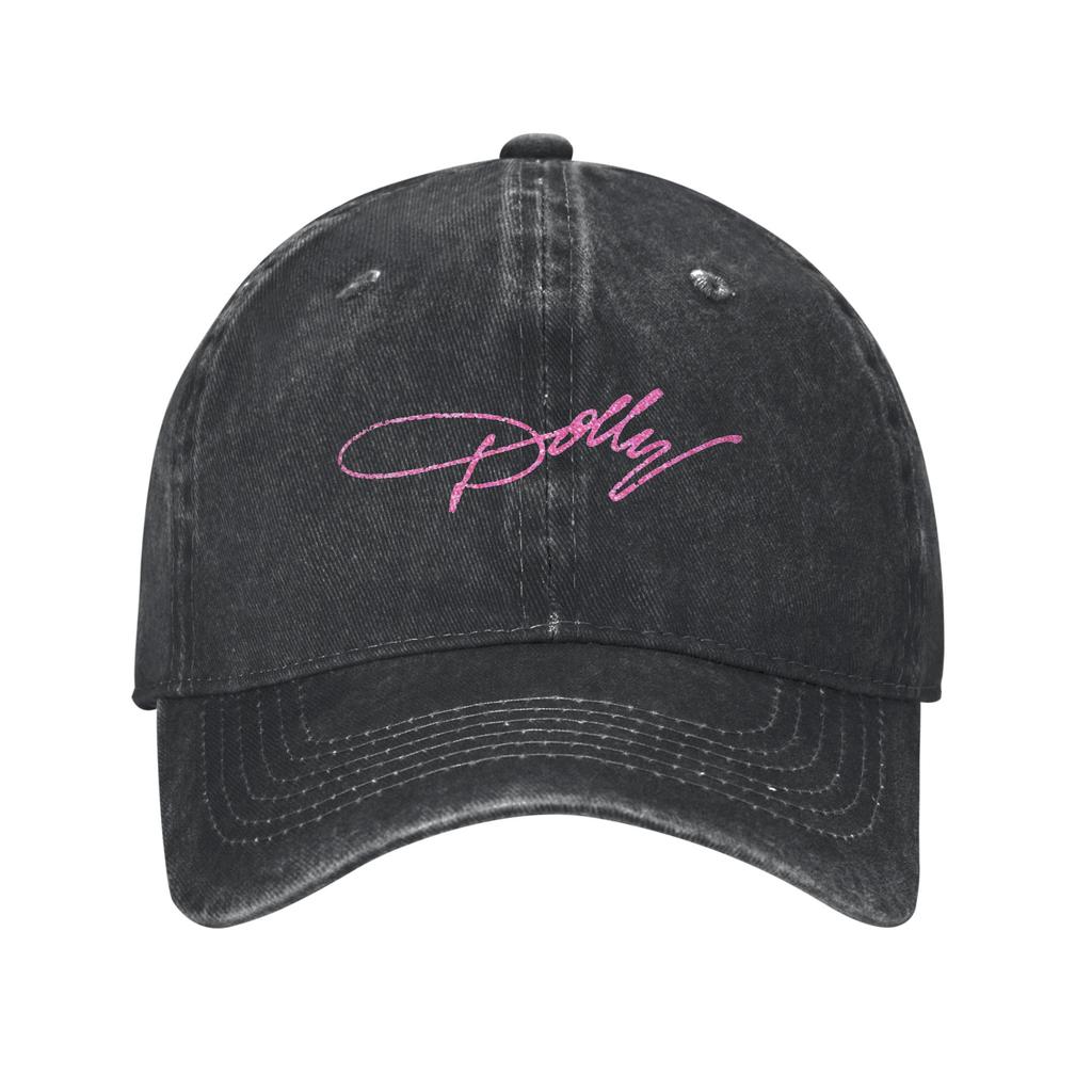 Dolly Parton Pink Sparkle Washed Denim Baseball Caps Snapback Baseball Hats Breathable Casquette Outdoor for Men's And Women's