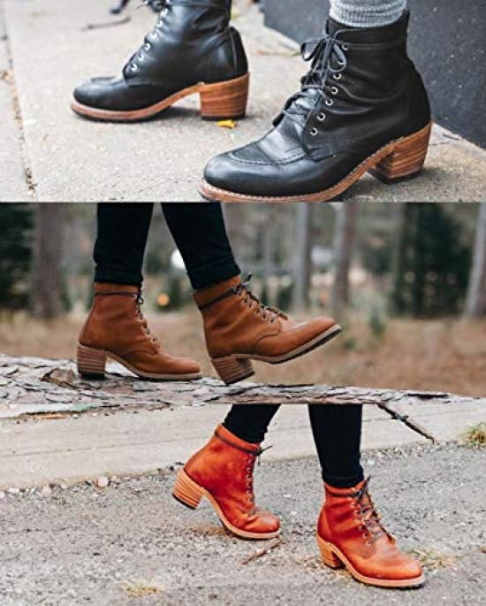 3405 CLARA Lace Up Heel Boots Black Boundary [Red Wing] Women's US7B-Approx. 24.0cm