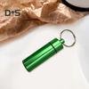 Брелок-подвеска, водонепроницаемый алюминиевый сплав, флакон для таблеток, герметичный секретный контейнер, держатель для путешествий на открытом воздухе с петлей для подвешивания