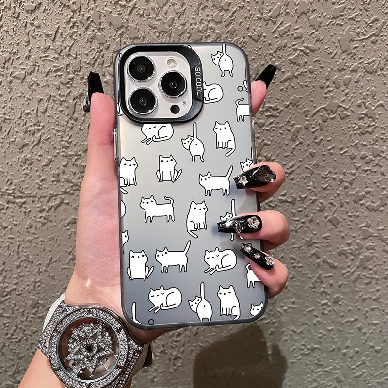 Чехлы с милым котом и собакой с леопардовым рисунком для iPhone 11, 12, 13, 15 Pro Max Plus, мини-противоударный чехол-бампер для iPhone 14, 7, XS X, защитный чехол для телефона