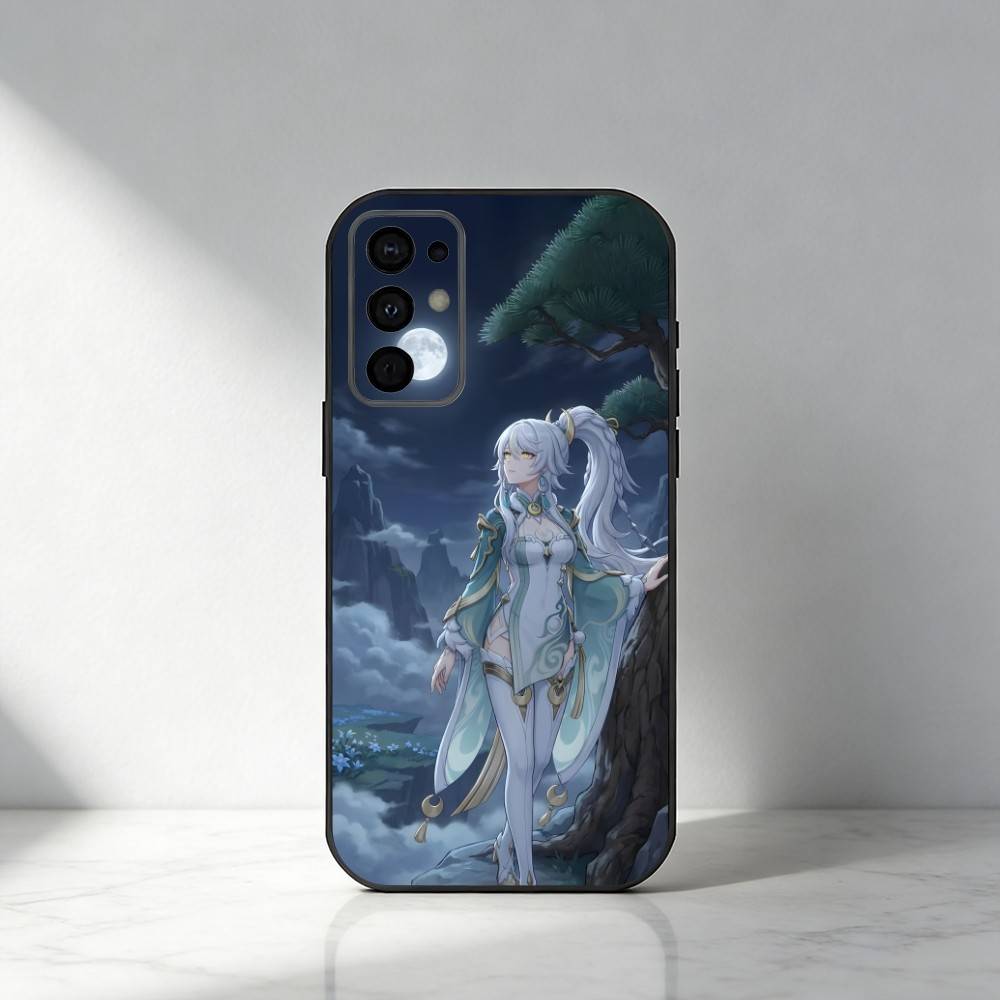 Игровой чехол для телефона ZiBai G-Genshin для Samsung S25, S24, S21, S22, S23, S20, Ultra, S26, Plus, Fe, Note, 5G Черный